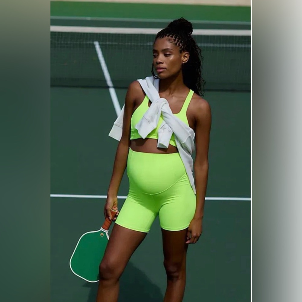 Free People Movement x Hatch Never Better Neon Athletic Maternity Shorts Small